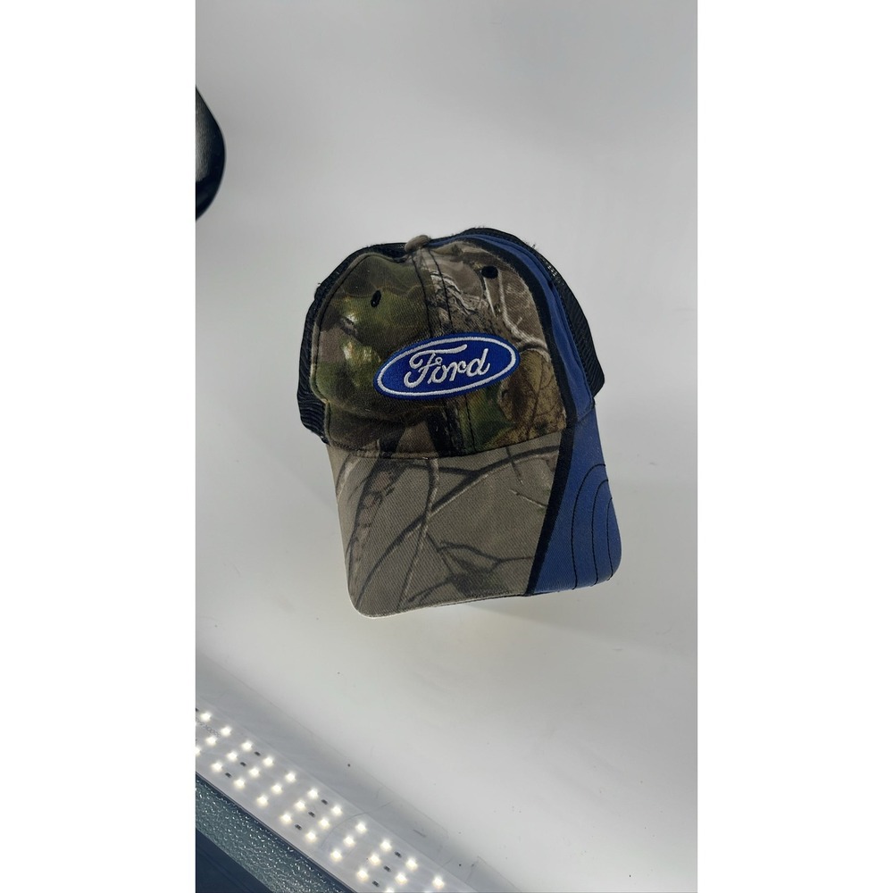 Ford Camo Trucker Hat Blue Mesh Adjustable Baseball Hunting